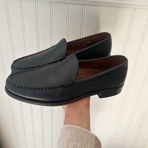 Classic Black Leather Men's Slip-On Loafers